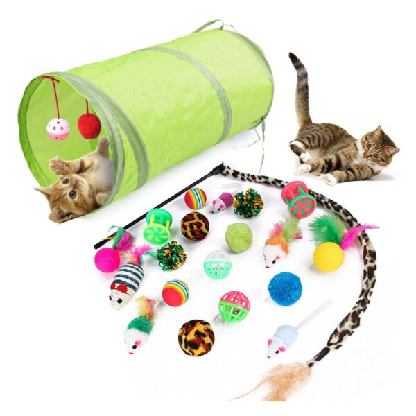 Cat Toy Set with Tunnel Toy 21 piece