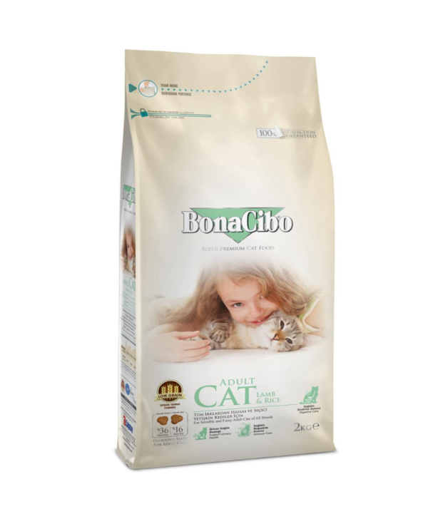 BonaCibo Adult Cat Dry Food Lamb & Rice 2kg