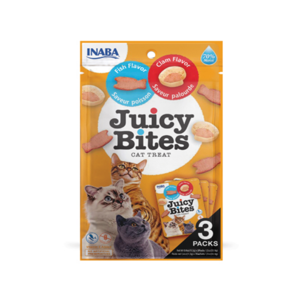 Juicy Bites Cat Treat Fish & Clam Flavor 33.9g bd