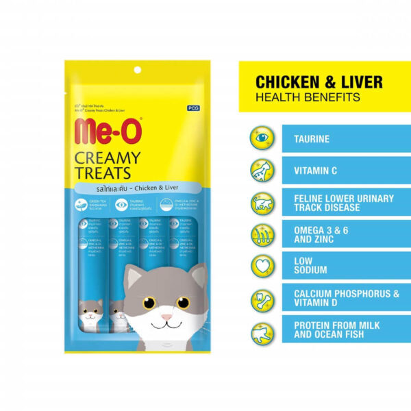 Me-O Creamy Treats Chicken & Liver Flavor (15gx4pcs) bd