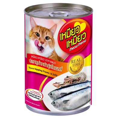 Meow Meow Canned Cat Food Tuna Topping Whitebait in Jelly 400g bd