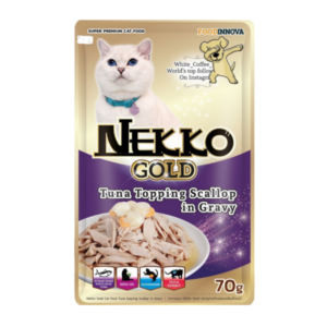 Nekko Gold Pouch Tuna Topping Scallop in Gravy 70gm bd