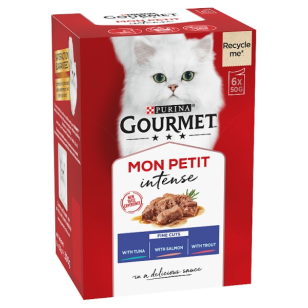 Purina Gourmet Mon Petit Intense *With Tuna *With Salmon * With Trout (6x50g)= 1Box 300gm bd