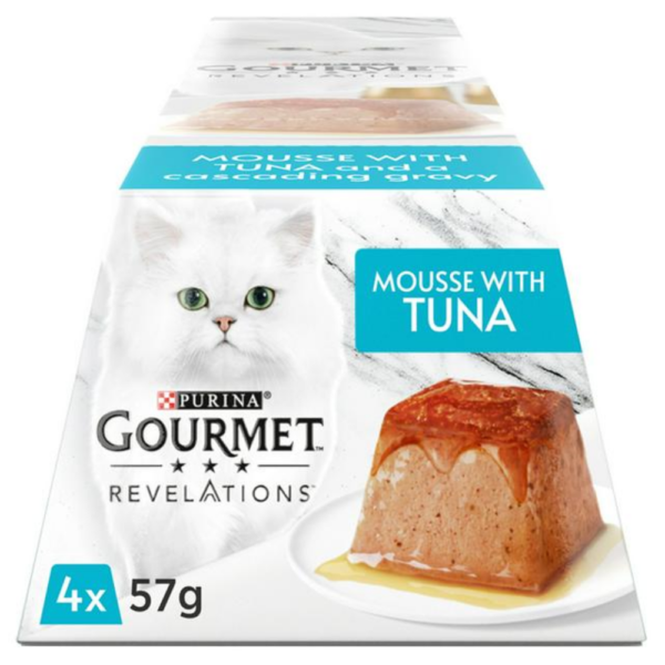 Purina Gourmet Cup Revelations Mousse with Tuna and a Cascading Gravy 57gm bd