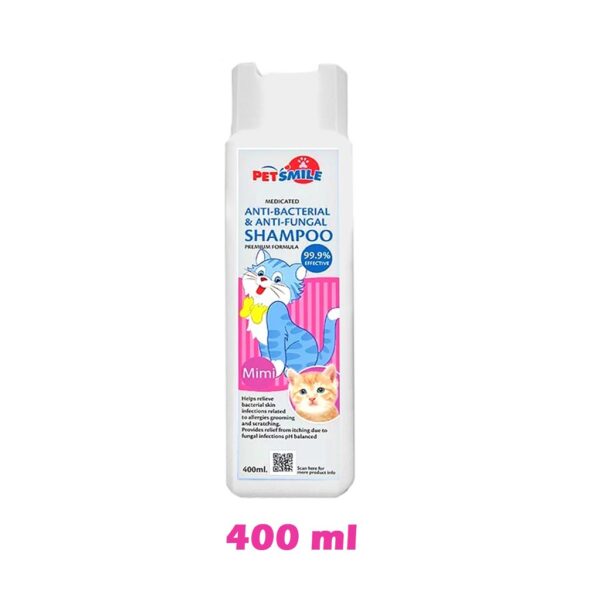 Pet Smile Anti-Bacterial & Anti-Fungal Cat Shampoo 400 ml bd