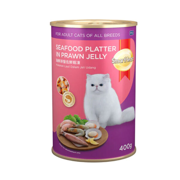 SmartHeart Cat Can Food – Seafood Platter in Prawn Jelly (400g) bd