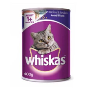 Whiskas Cat Can Food – Mackerel & Sardines 400g bd