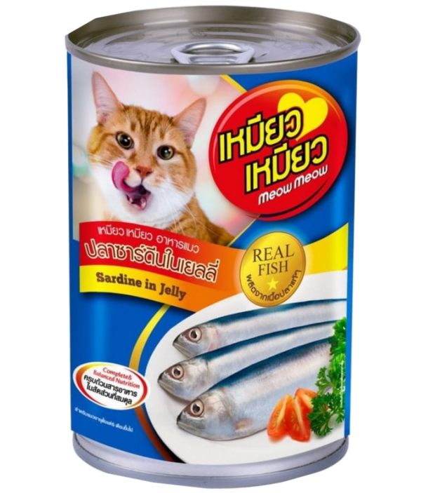 Meow Meow Canned Cat Food Sardine In Jelly 400g bd